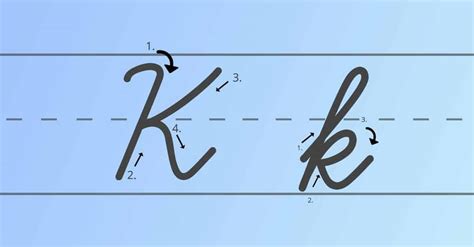 how to write a capital K in cursive